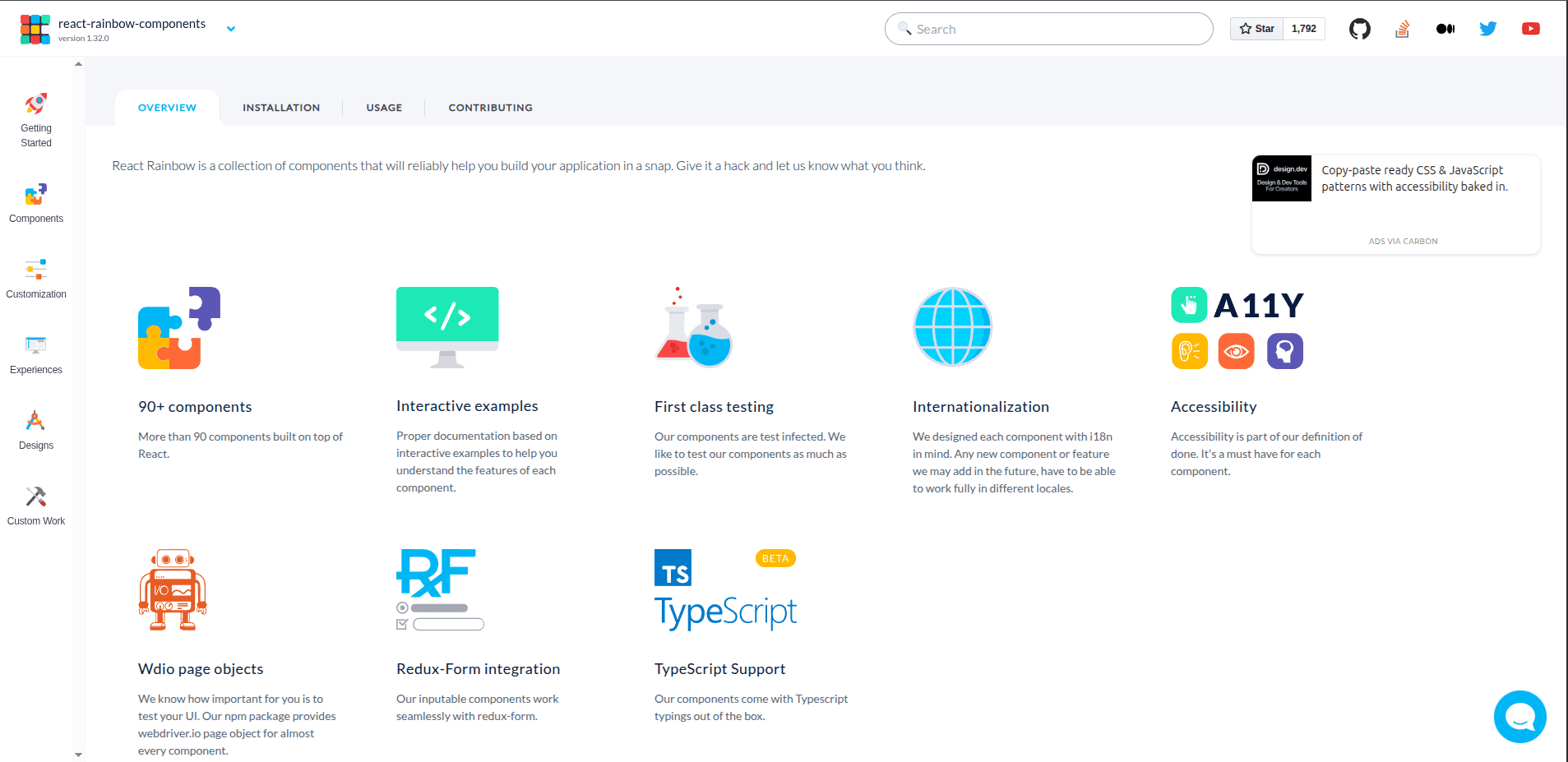 Screenshot of React Rainbow Component Library at NEXXTWAY